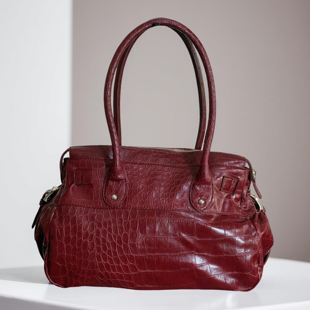 NWT Anne Klein Elegant Red Leather Satchel Shoulder Handbag! NEW! - Picture 4 of 14